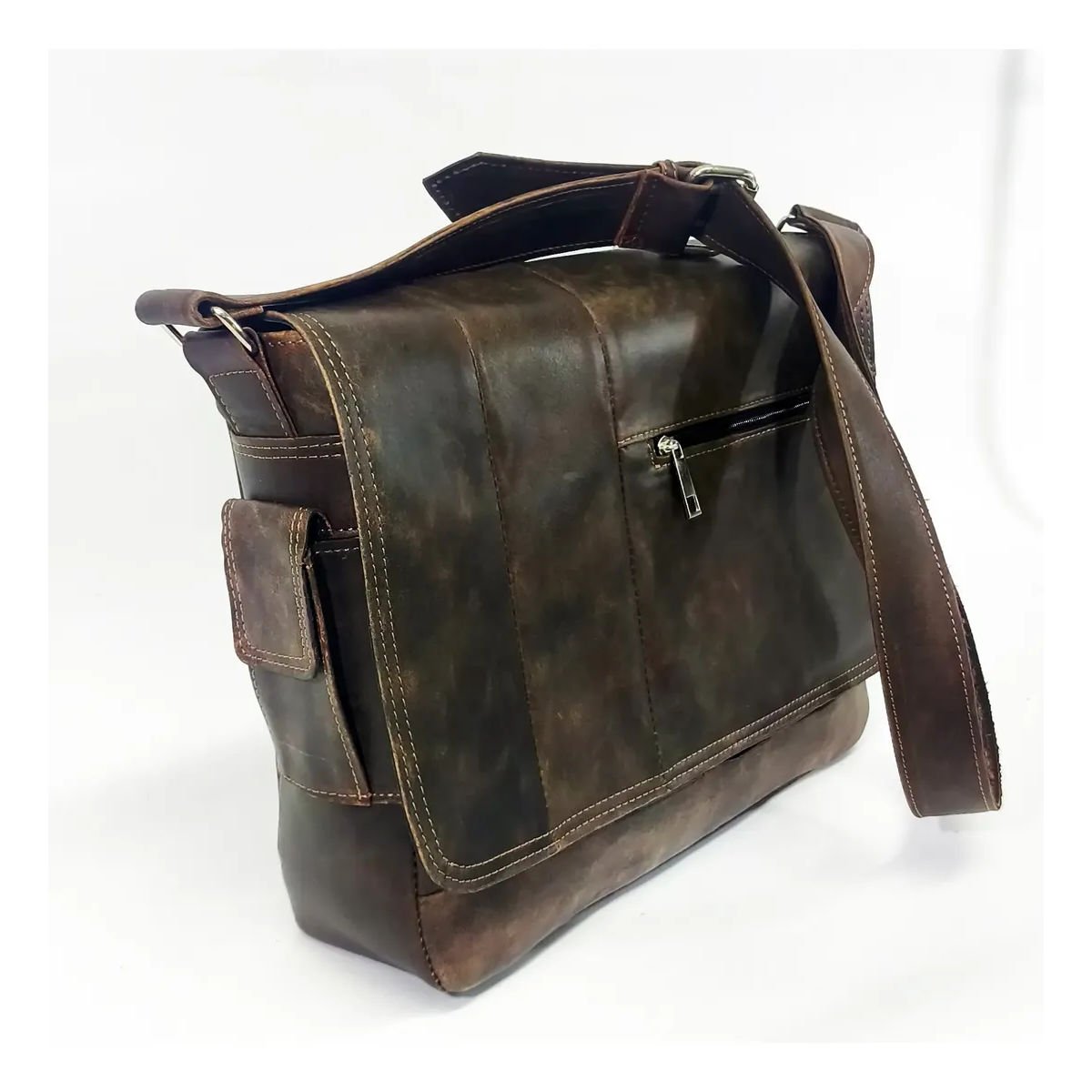 Morral De Cuero Genuino P/notebook - Imagen 4